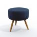 Puff Estofado Decorativo Solar Para Sala de Estar Sued Azul Marinho Aradecor