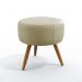 Puff Estofado Decorativo Solar Para Sala de Estar Sued Bege Aradecor