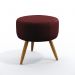 Puff Estofado Decorativo Solar Para Sala de Estar Sued Bordô Aradecor