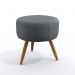 Puff Estofado Decorativo Solar Para Sala de Estar Sued Cinza Aradecor