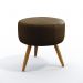 Puff Estofado Decorativo Solar Para Sala de Estar Sued Marrom Aradecor
