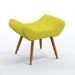 Puff Estofado Polar Para Sala de Estar Sued Amarelo Aradecor