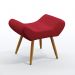 Puff Estofado Polar Para Sala de Estar Sued Vermelho Aradecor