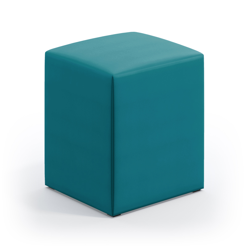 Puff Izar Suede Azul Turquesa Aradecor