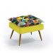 Puff Lunar Sued Estampado Colorido e Amarelo Aradecor