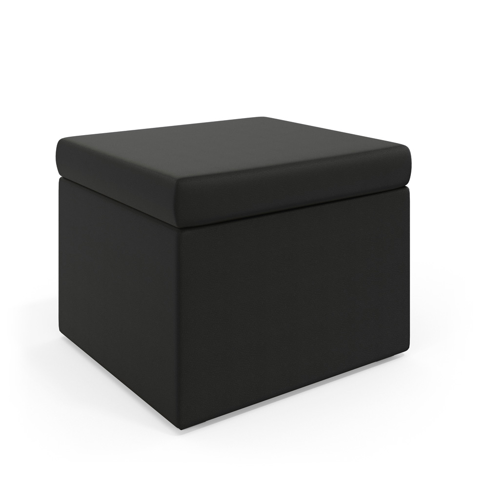 Puff Quasar / Couro Preto 
