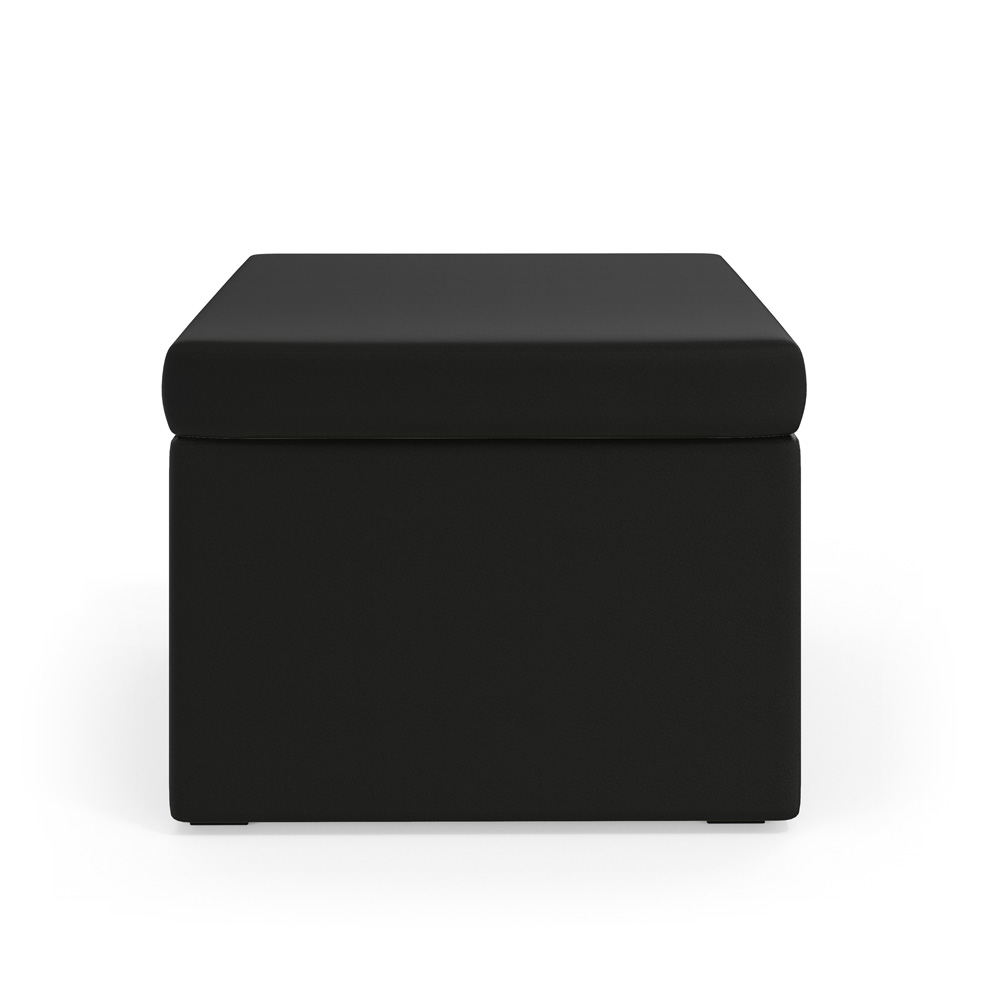 Puff Quasar / Couro Preto 