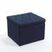 Puff Quasar Com Capitonê Para Sala de Estar Sued Azul Marinho Aradecor