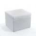Puff Quasar Para Sala de Estar Couro Artificial Branco Aradecor