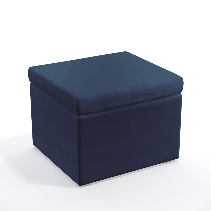 Puff Quasar Para Sala de Estar Sued Azul Marinho Aradecor