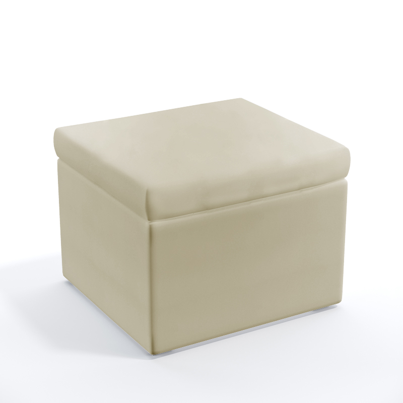 Puff Quasar Para Sala de Estar Sued Bege Aradecor
