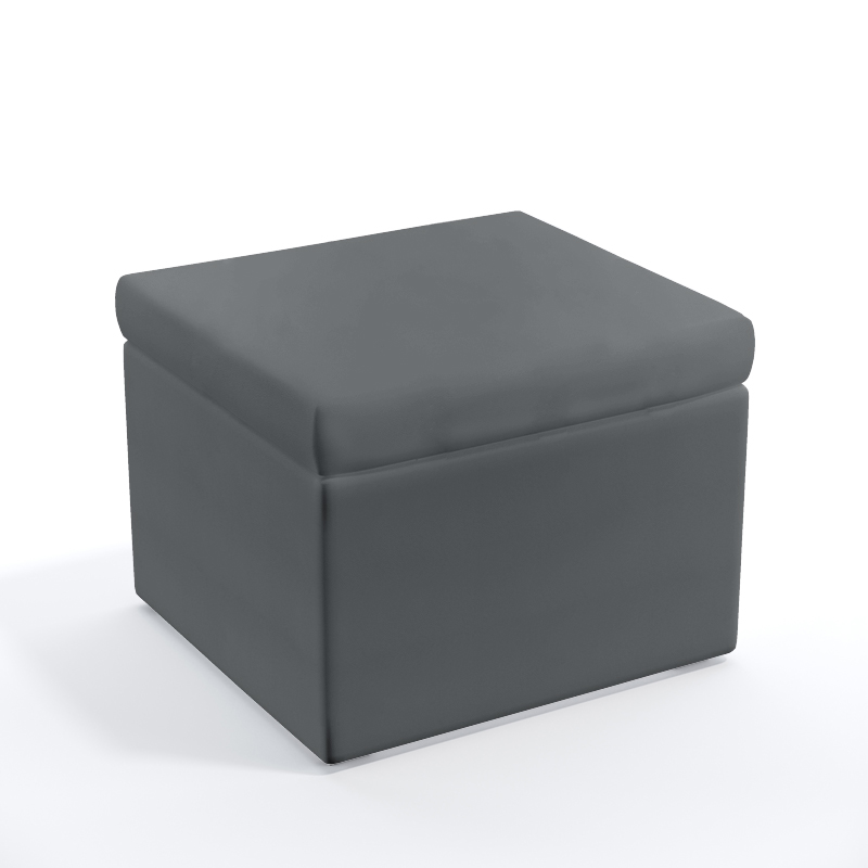 Puff Quasar Para Sala de Estar Sued Cinza Aradecor