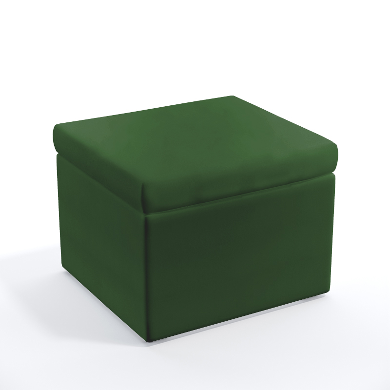 Puff Quasar Sem Capitonê Suede Verde Aradecor