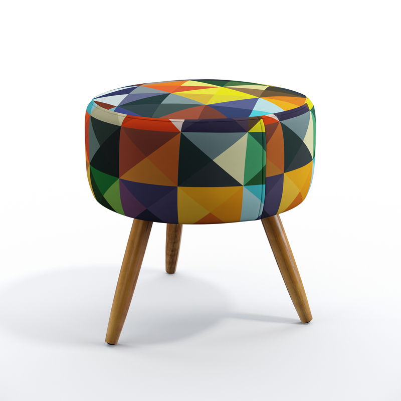 Puff Solar Suede Estampado Colorido Aradecor