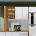Armário Aéreo 100% MDF 2 Portas com Nicho 120cm Luna Cinamomo/Branco