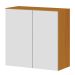 Armário Aéreo 70cm 2 Portas 100% MDF Luna Cinamomo/Branco