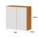 Armário Aéreo 70cm 2 Portas 100% MDF Luna Cinamomo/Branco
