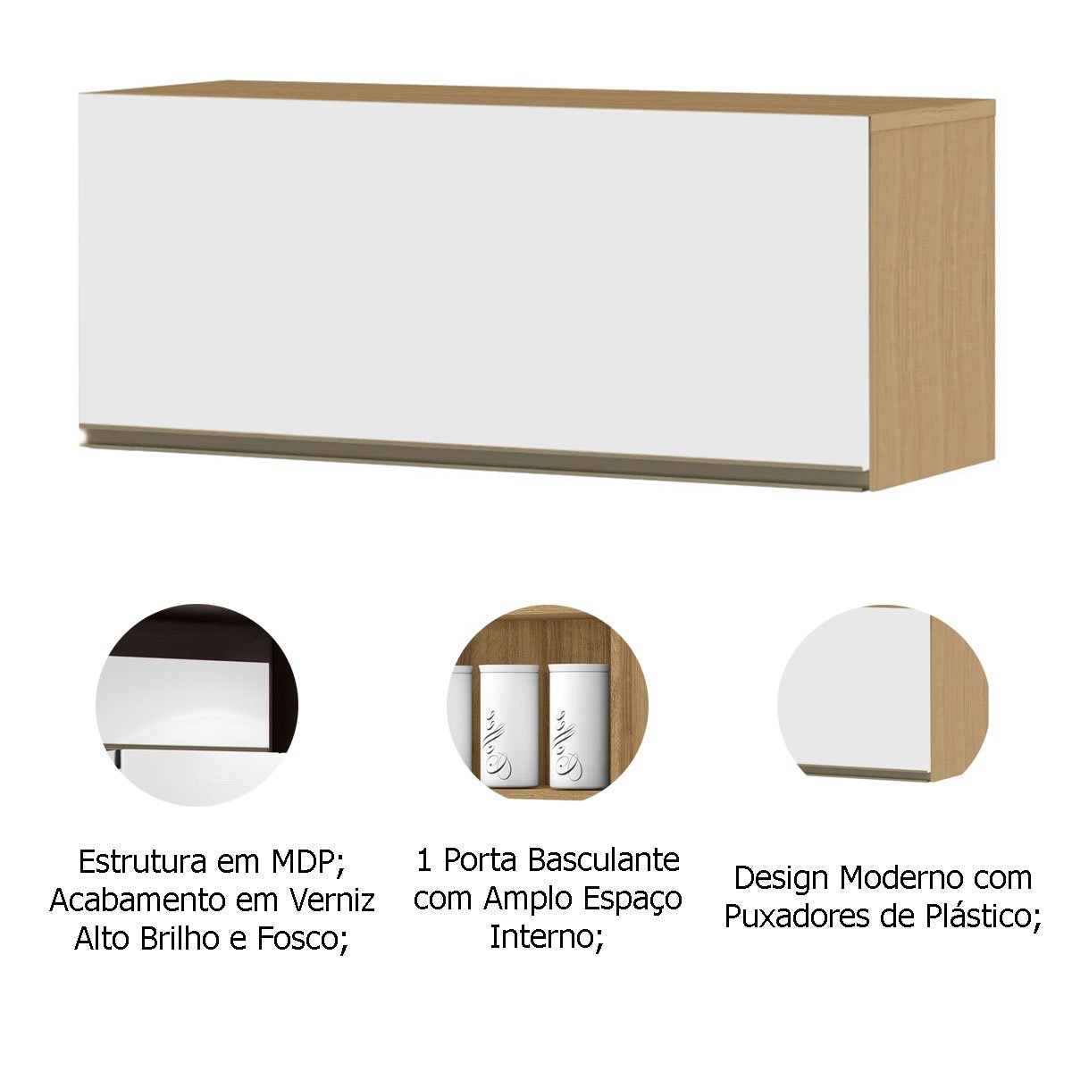 Armário Aéreo de Cozinha para Geladeira Nevasca