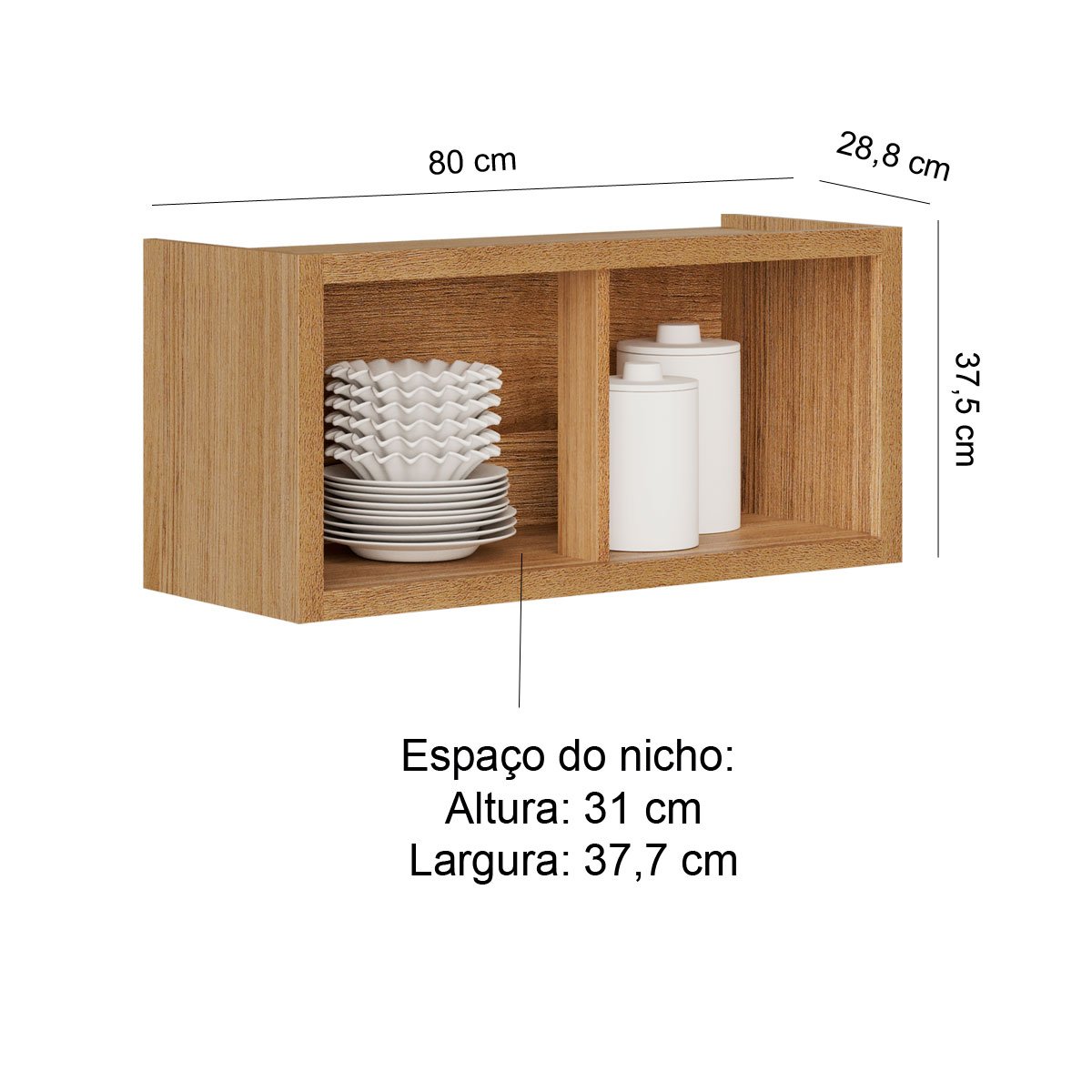 Armário Aéreo de Cozinha para Geladeira Opala