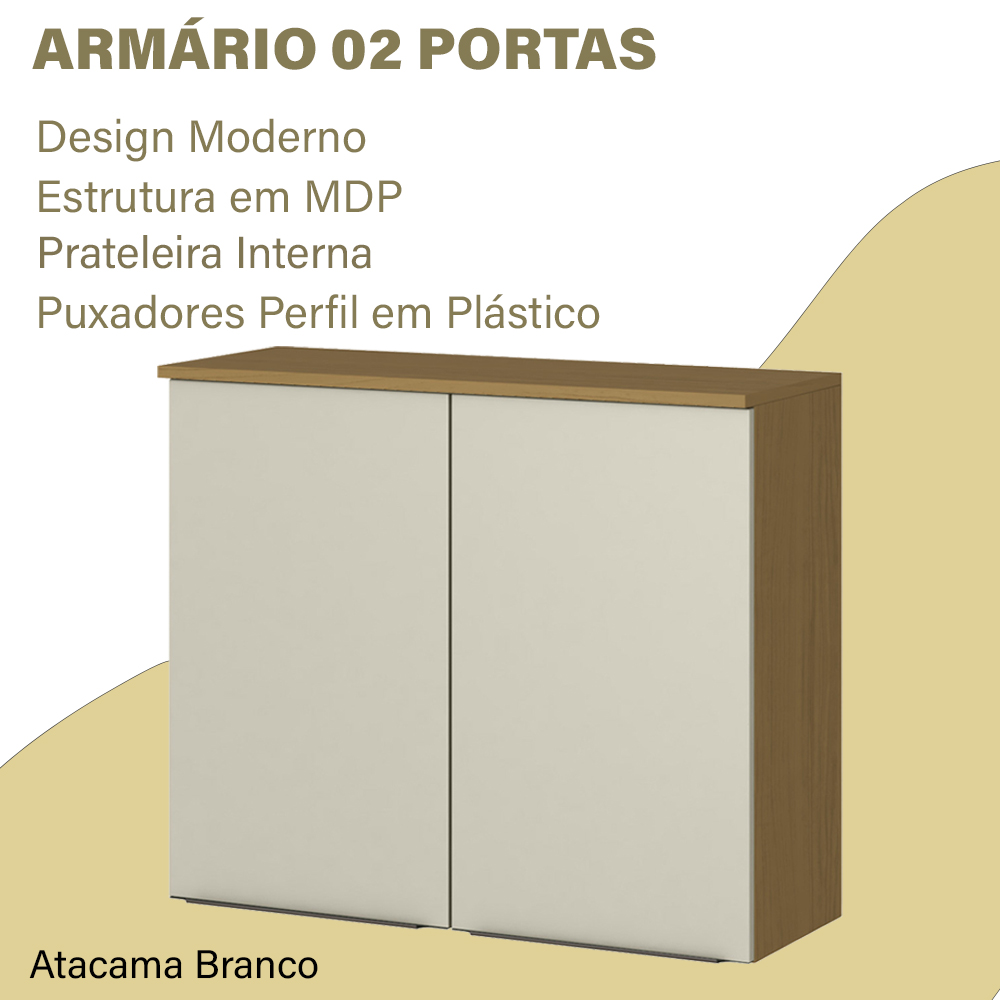 Armario Aereo 80cm 02 Portas 2005805 Atacama Branco ARMoveis
