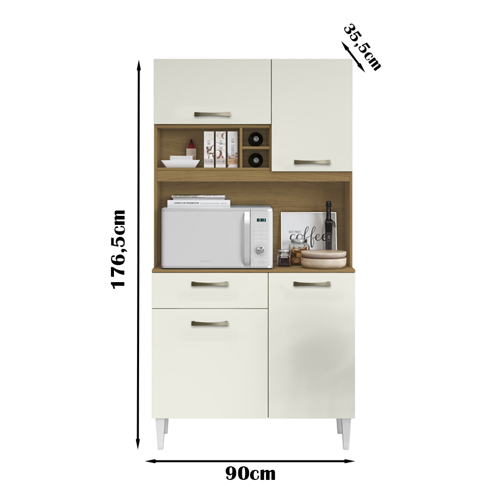Armario Kit Cozinha 4 Portas 1 Gaveta Atacama OFF White ARMoveis