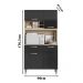 Armario Kit Cozinha 4 Portas 1 Gaveta Avena Grafite ARMoveis