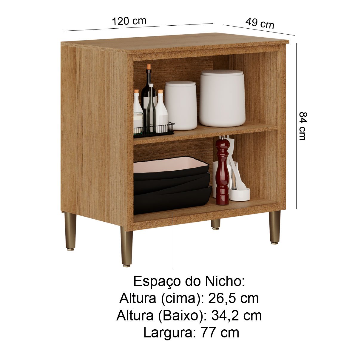 Balcão de Cozinha 80 cm 2 Portas Opala
