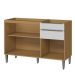Balcão de Pia 100% MDF 3 Portas 2 Gavetas 120cm Luna Atacama/Branco