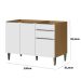 Balcão de Pia 100% MDF 3 Portas 2 Gavetas 120cm Luna Atacama/Branco