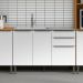 Balcão de Pia 100% MDF 3 Portas 2 Gavetas 120cm Luna Cinamomo/Branco