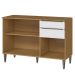 Balcão para Cozinha 120cm 100% MDF 3 Portas 2 Gavetas Luna Atacama/Branco