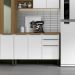 Balcão para Cozinha 120cm 100% MDF 3 Portas 2 Gavetas Luna Atacama/Branco