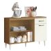 Balcão para Cozinha 120cm 3 Portas 1 Gaveta Halena Atacama/Off White