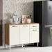 Balcão para Cozinha 120cm 3 Portas 1 Gaveta Halena Atacama/Off White