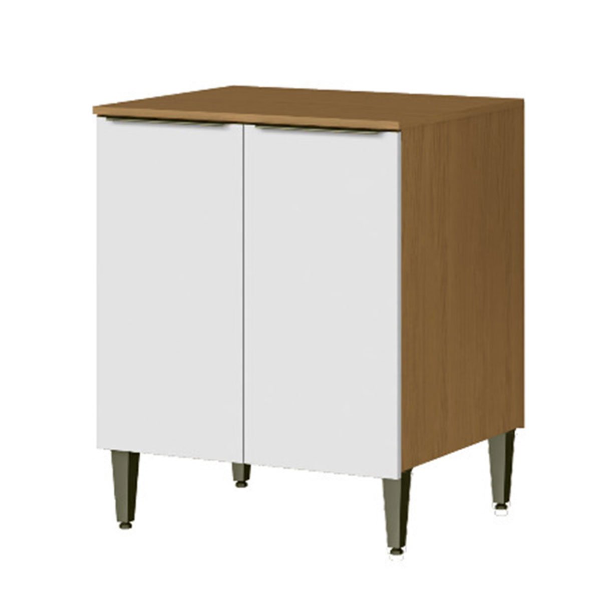 Balcão para Cozinha 70cm 2 Portas 100% MDF Luna Atacama/Branco