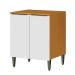Balcão para Cozinha 70cm 2 Portas 100% MDF Luna Cinamomo/Branco