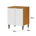 Balcão para Cozinha 70cm 2 Portas 100% MDF Luna Cinamomo/Branco