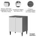 Balcão para Cozinha 70cm 2 Portas 100% MDF Luna Cinamomo/Branco