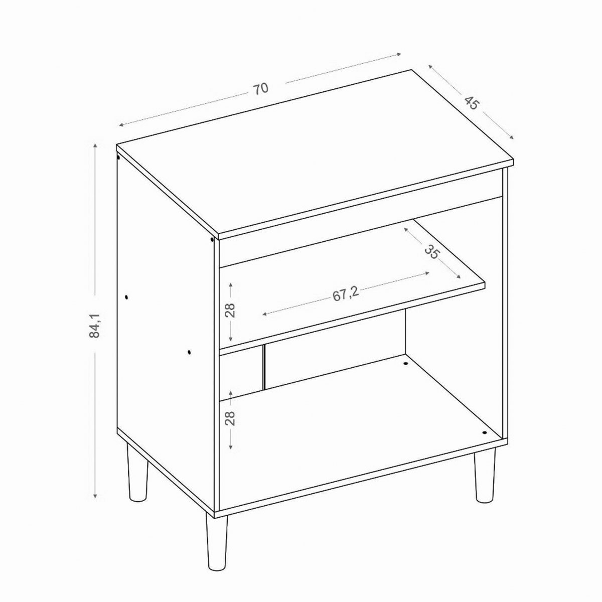 Balcão para Cozinha 70cm 2 Portas Halena Atacama/Off White