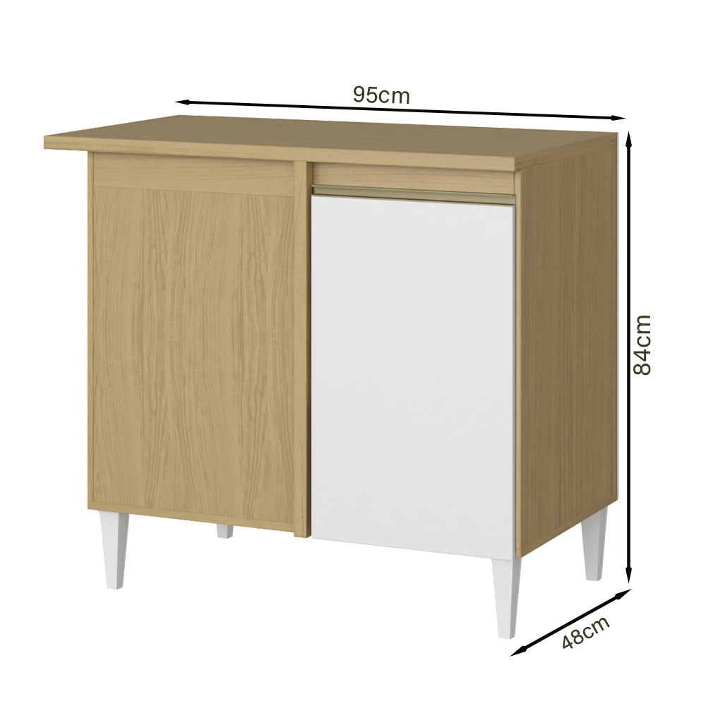 Balcao de Canto 02 Portas 95cm 2002407 Atacama Branco ARMoveis
