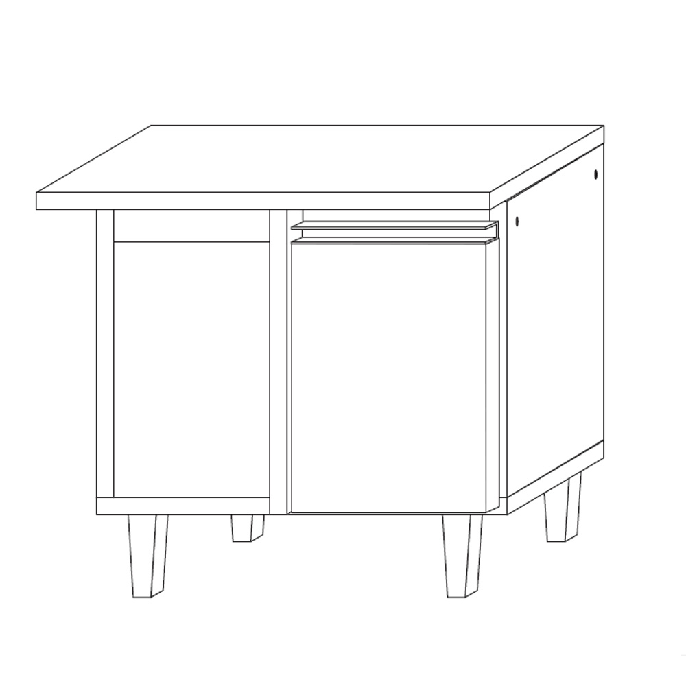 Balcao de Canto 02 Portas 95cm 2002407 Atacama Branco ARMoveis