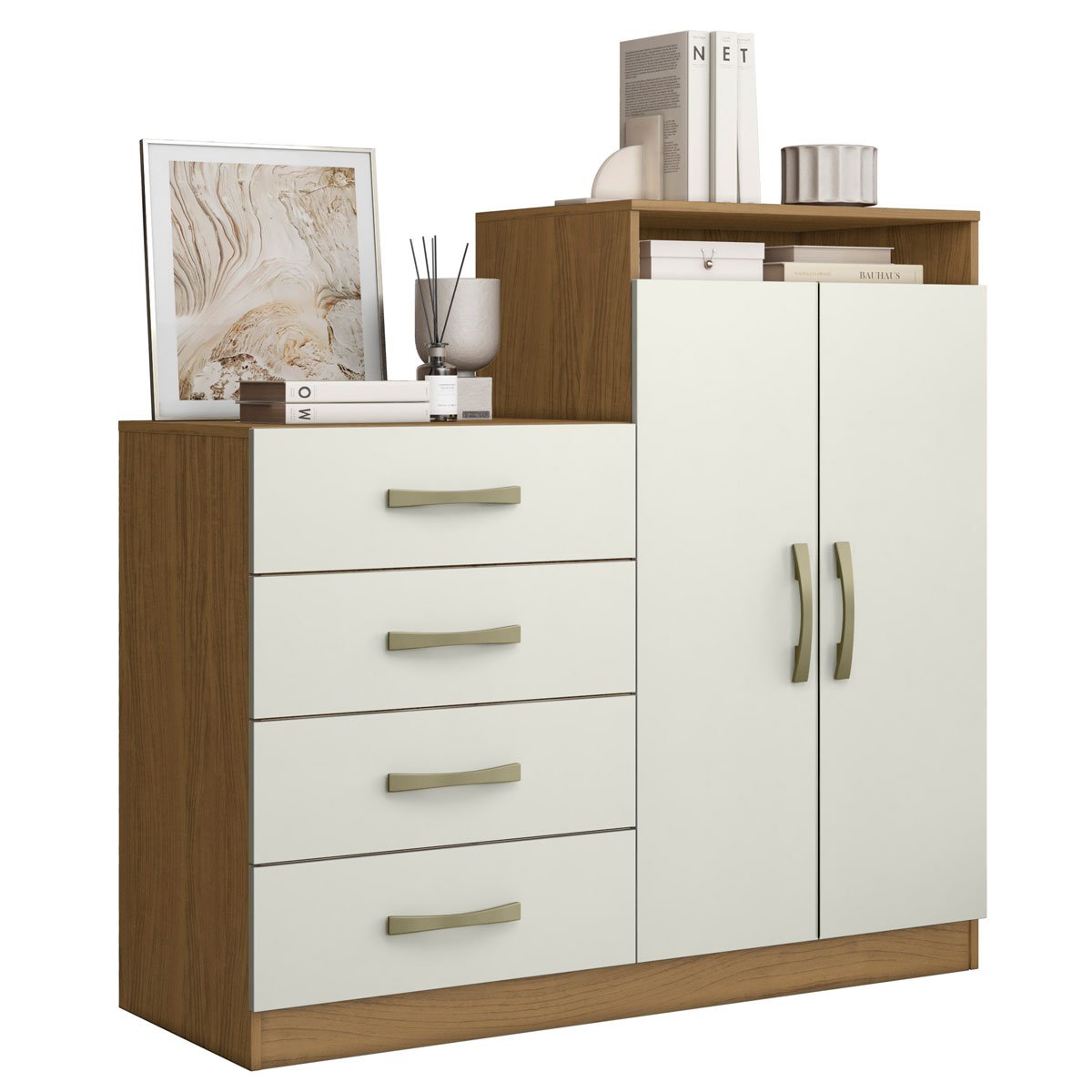 Cômoda Sapateira 2 Portas 4 Gavetas Lucy