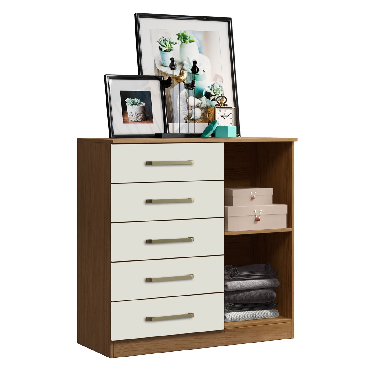Cômoda Sapateira 5 Gavetas 1 Porta Lily