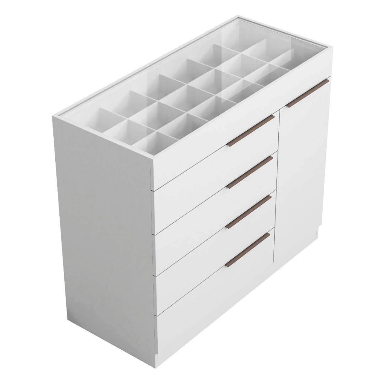 Cômoda Sapateira 5 Gavetas 1 Porta com Porta Joias Oliveira