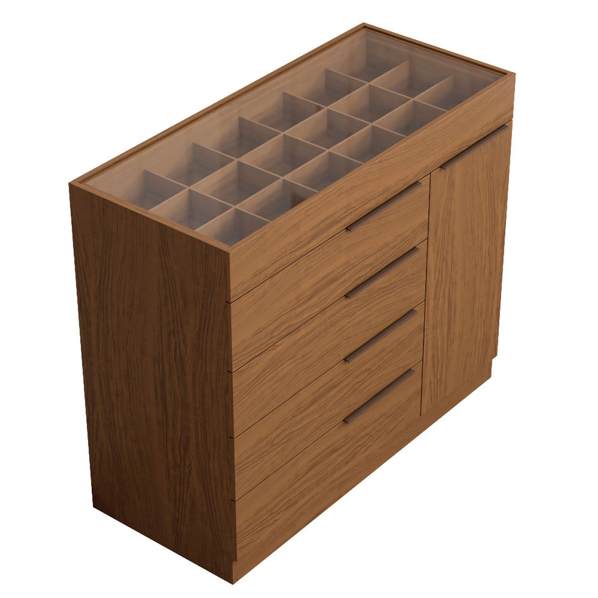 Cômoda Sapateira 5 Gavetas 1 Porta com Porta Joias Oliveira