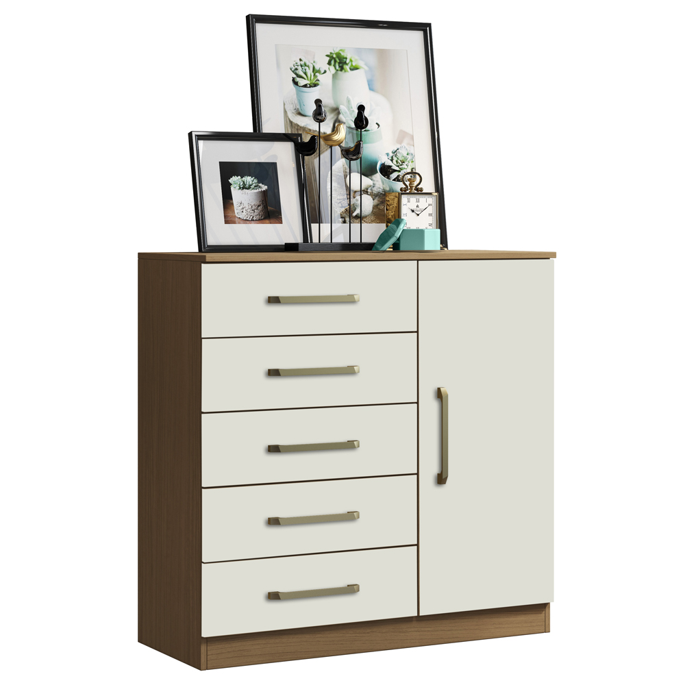 Comoda Mila 05 Gavetas 01 Porta 2014145 Atacama Off White ARMoveis