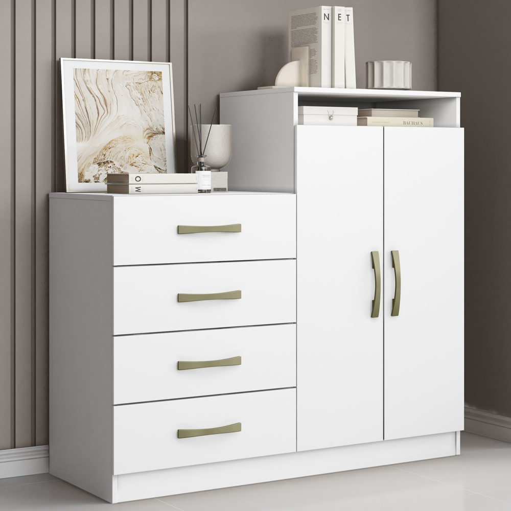 Comoda Sapateira 04 Gavetas 02 Portas 2004142 Branco ARMoveis