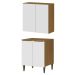 Conjunto Armário Aéreo e Balcão 100% MDF 2 Portas 70cm Luna Atacama/Branco