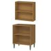 Conjunto Armário Aéreo e Balcão 100% MDF 2 Portas 70cm Luna Atacama/Branco