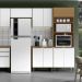Conjunto Armário Aéreo e Balcão 100% MDF 2 Portas 70cm Luna Atacama/Branco